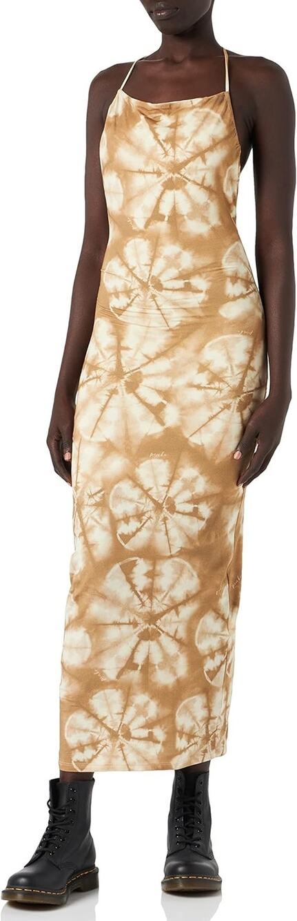 PINKO Acerenza Abito Jersey Midi Dress Halter Tie Dye Festival Boho Casual L